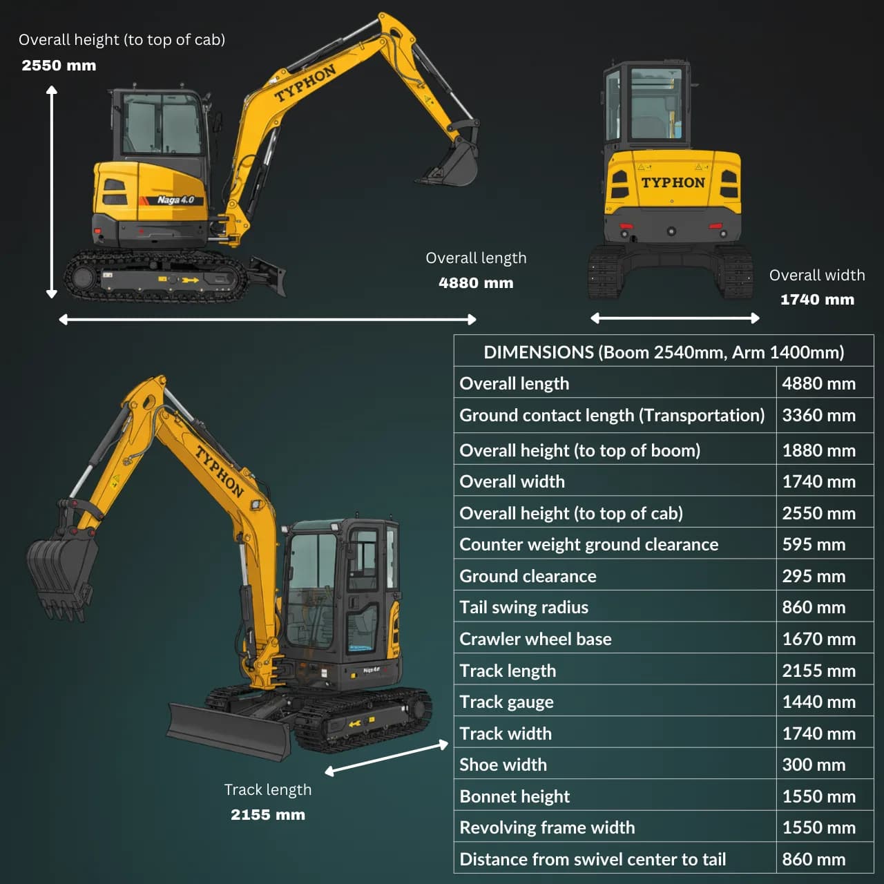 TYPHON NAGA 4.0 Mini Excavator thumbnail 2