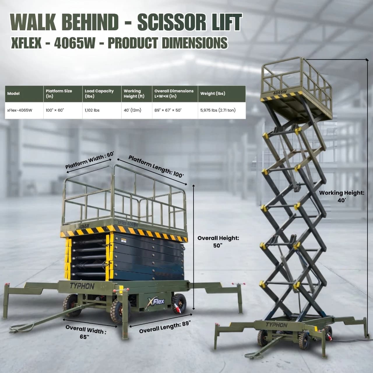 TYPHON xFlex-4065W Walk-Behind Scissor Lift thumbnail 2