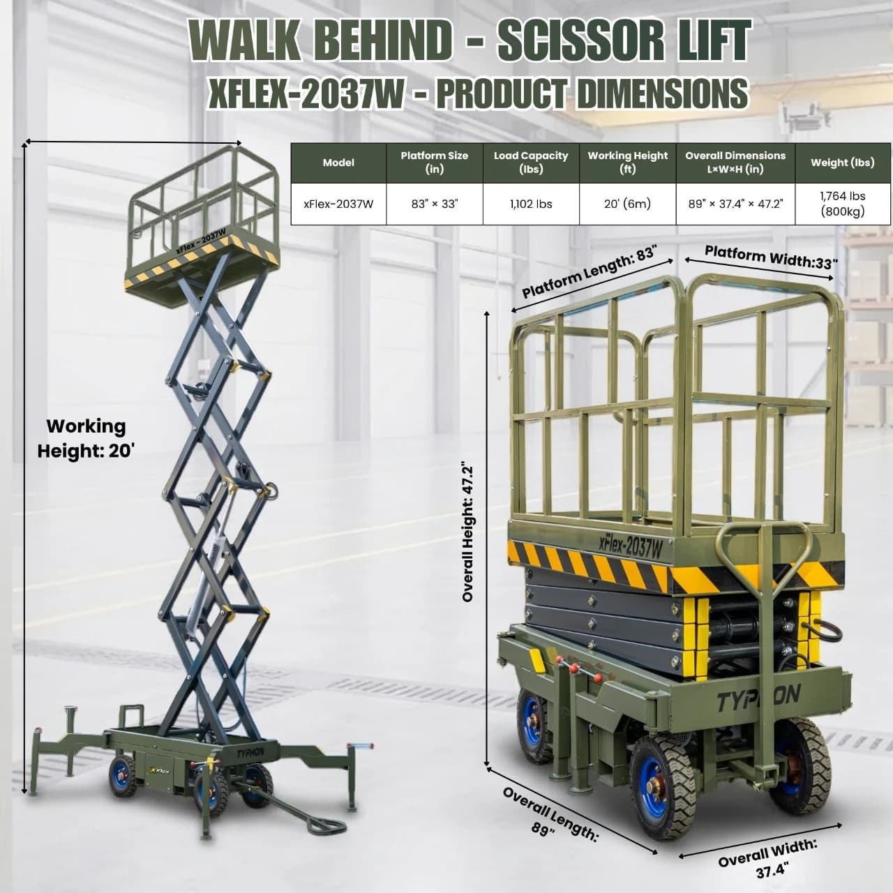 TYPHON xFlex-2037W Walk-Behind Scissor Lift thumbnail 2