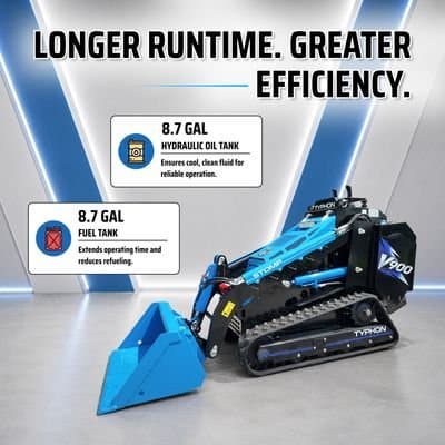 TYPHON STOMP V900 Mini Track Loader Kubota D1105 25HP Diesel Stand-On Skid Steer Loader thumbnail 7