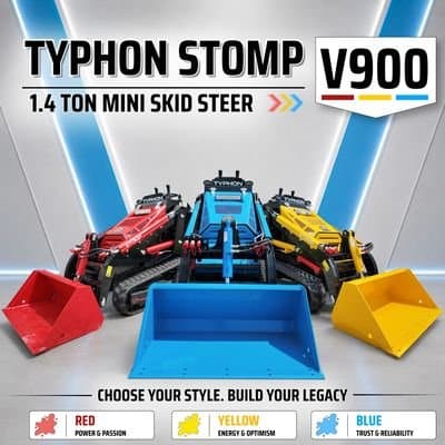 TYPHON STOMP V900 Mini Track Loader Kubota D1105 25HP Diesel Stand-On Skid Steer Loader thumbnail 11
