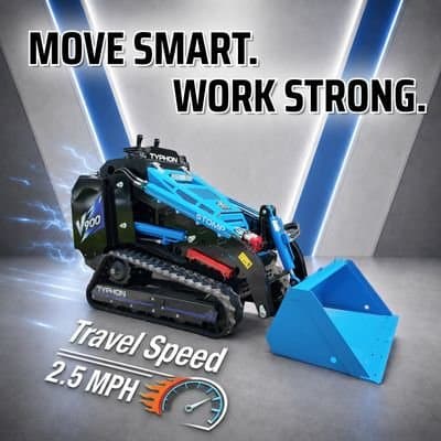 TYPHON STOMP V900 Mini Track Loader Kubota D1105 25HP Diesel Stand-On Skid Steer Loader thumbnail 6