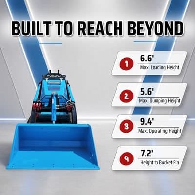 TYPHON STOMP V900 Mini Track Loader Kubota D1105 25HP Diesel Stand-On Skid Steer Loader thumbnail 8