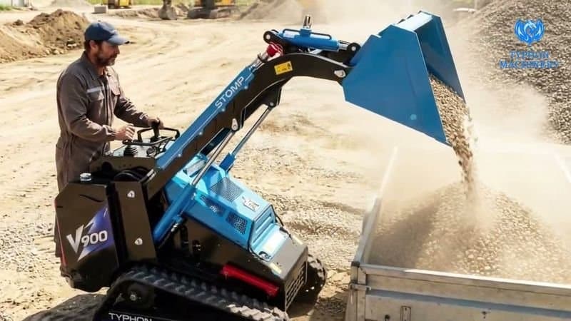 TYPHON STOMP V900 Mini Track Loader Kubota D1105 25HP Diesel Stand-On Skid Steer Loader thumbnail 41