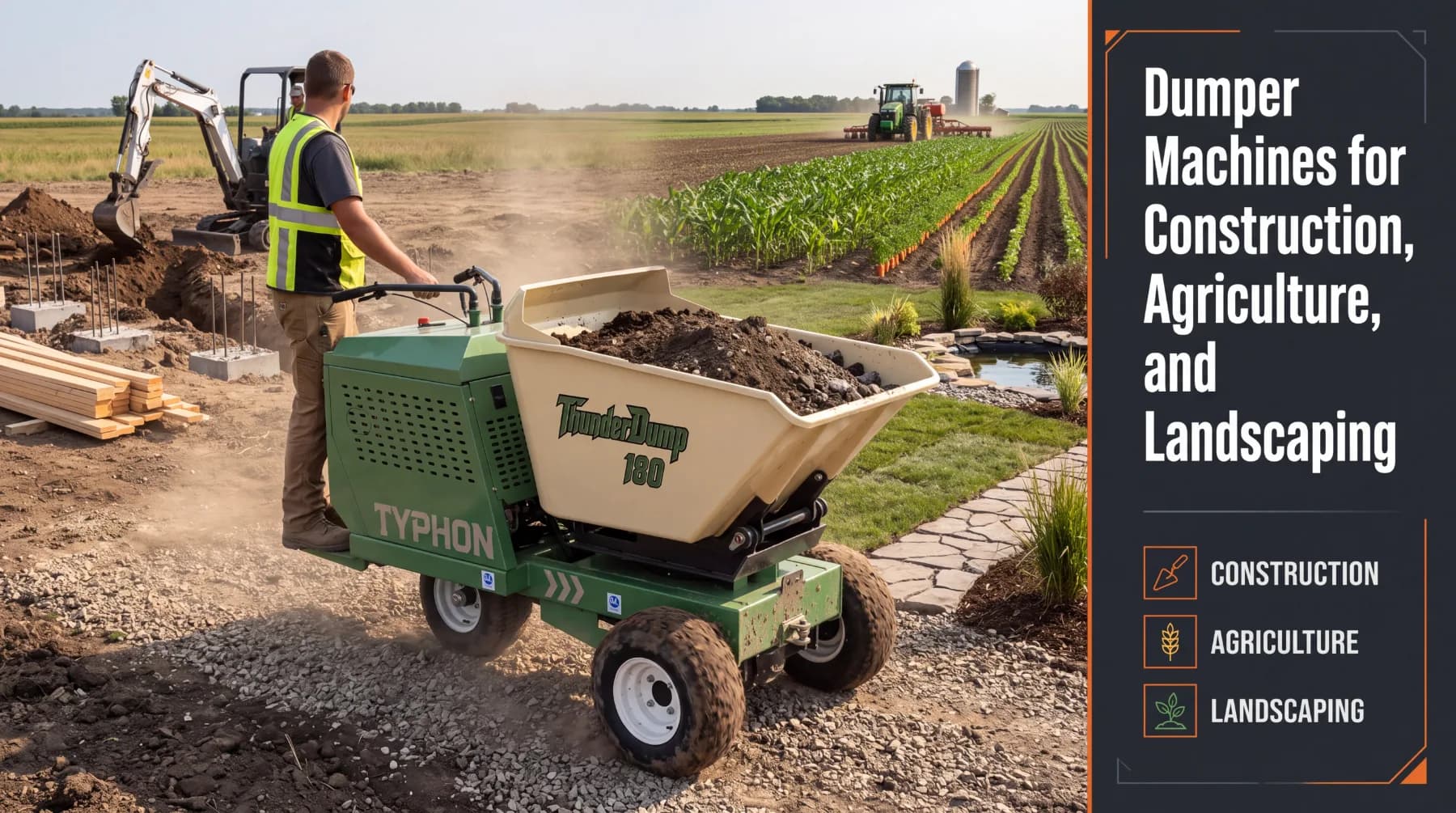 Dumper Machines for Construction, Agriculture, and Landscaping