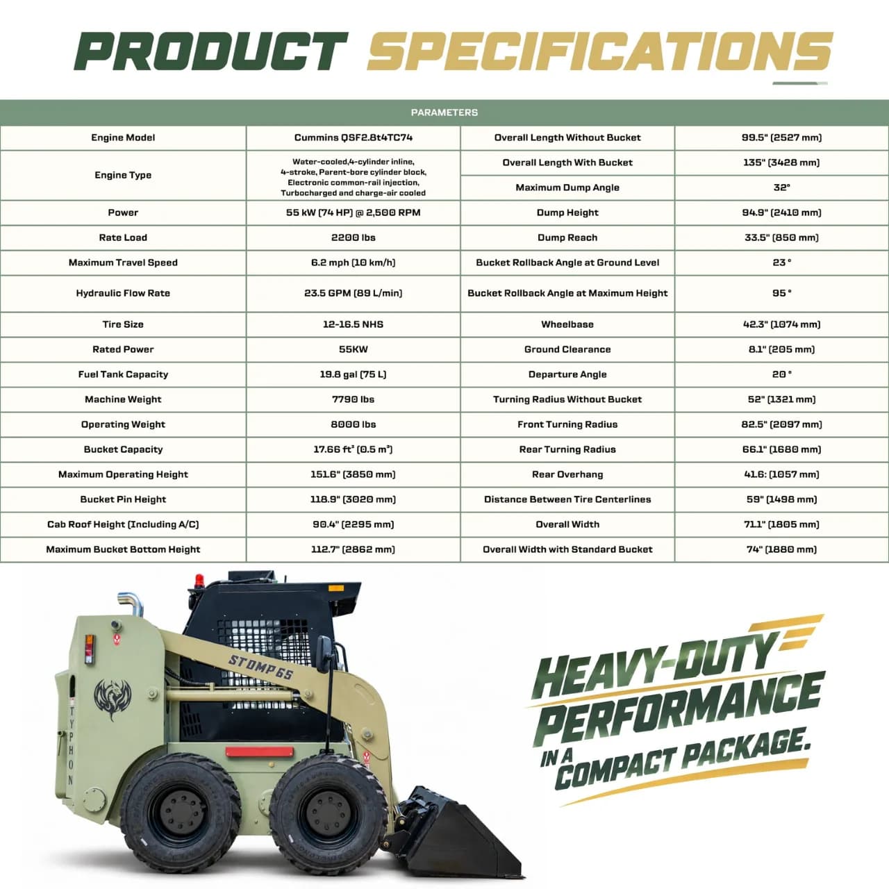 TYPHON STOMP 65 PROPACT 4WD 8,000 lb Wheeled Skid Steer Loader thumbnail 2